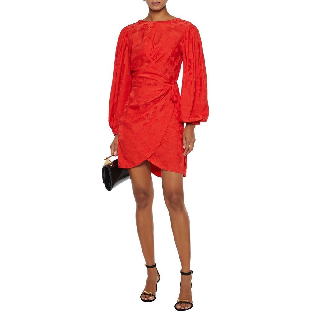JOHANNA ORTIZ Liricas Del Momento bead embellished jacquard wrap dress US8 $1750
